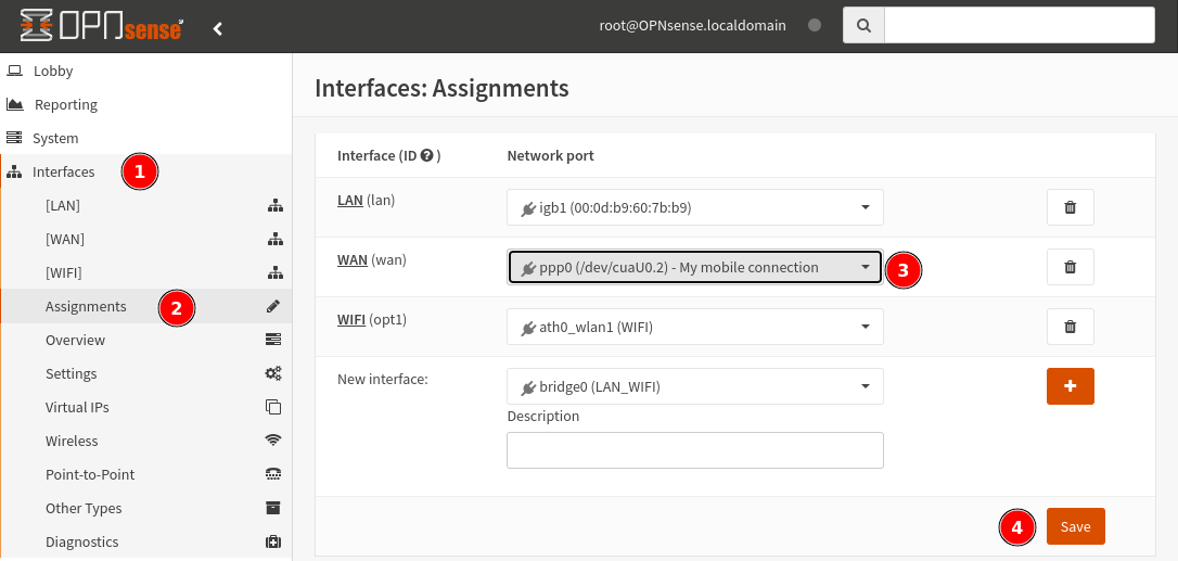 OPNSense 4G WAN configuration